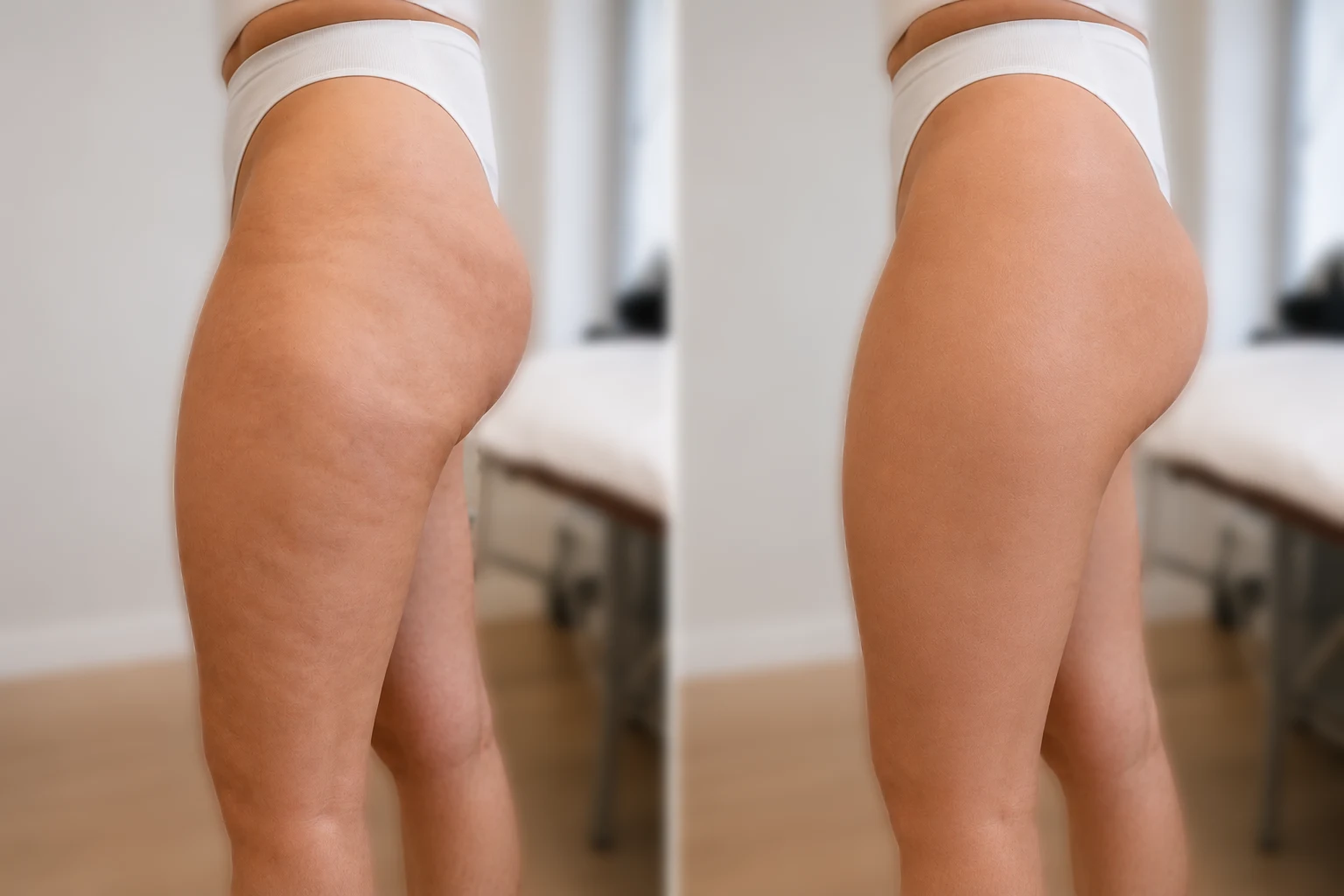 Mechanical roller massage result before and after