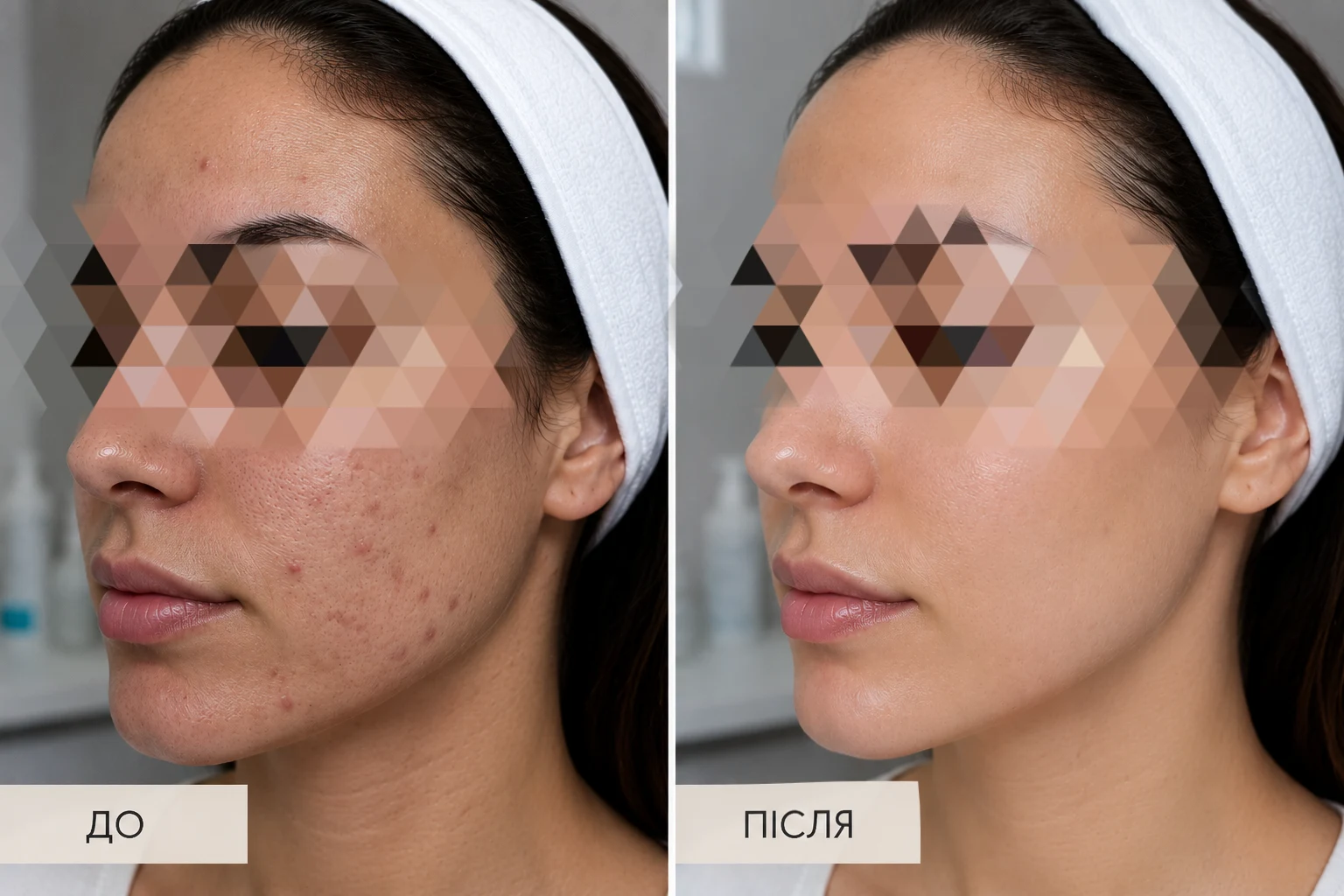 Результат HydraFacial до та після процедури