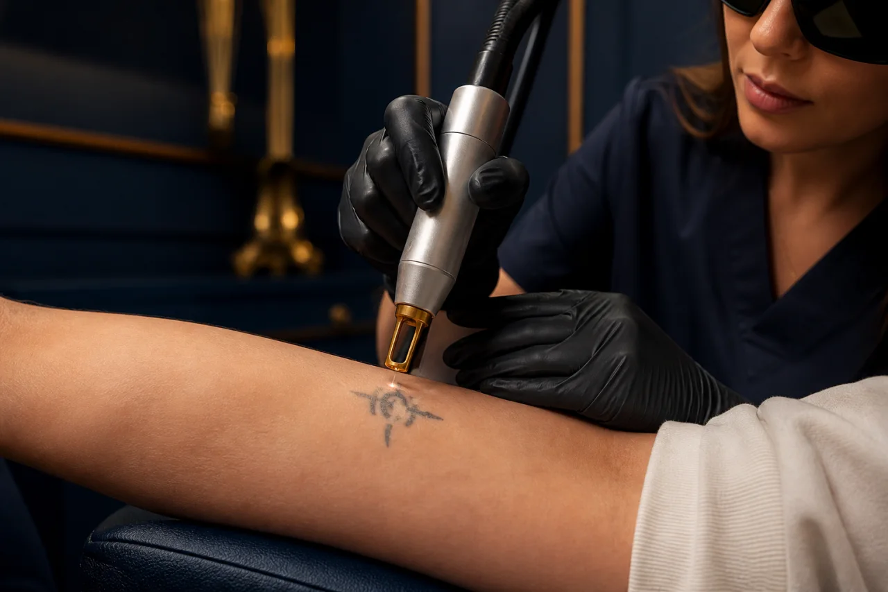 Professional laser tattoo removal treatment